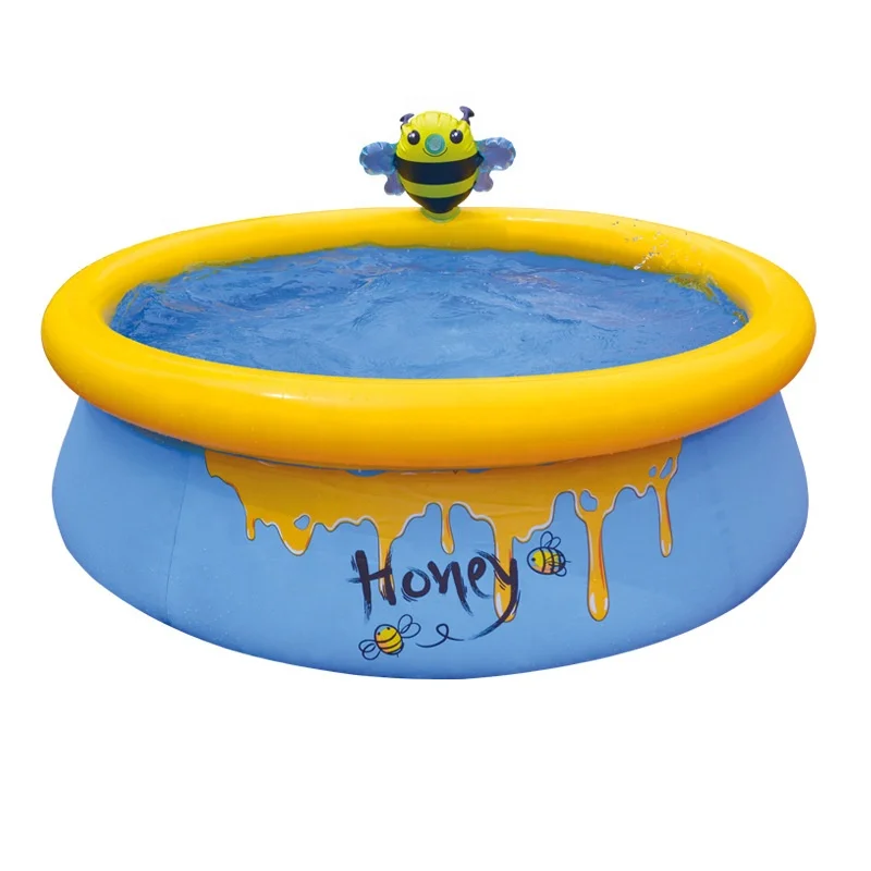 

wholesale simple above ground PVC pools swimming outdoor entertainment home family playing water round swimming pool for kids, Yellow/blue