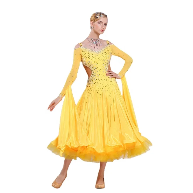 

B-1695 Imported Fabrics Women Ballroom Dance Party Dress High-end Modern Smooth Dance Dress For Competition, Customized