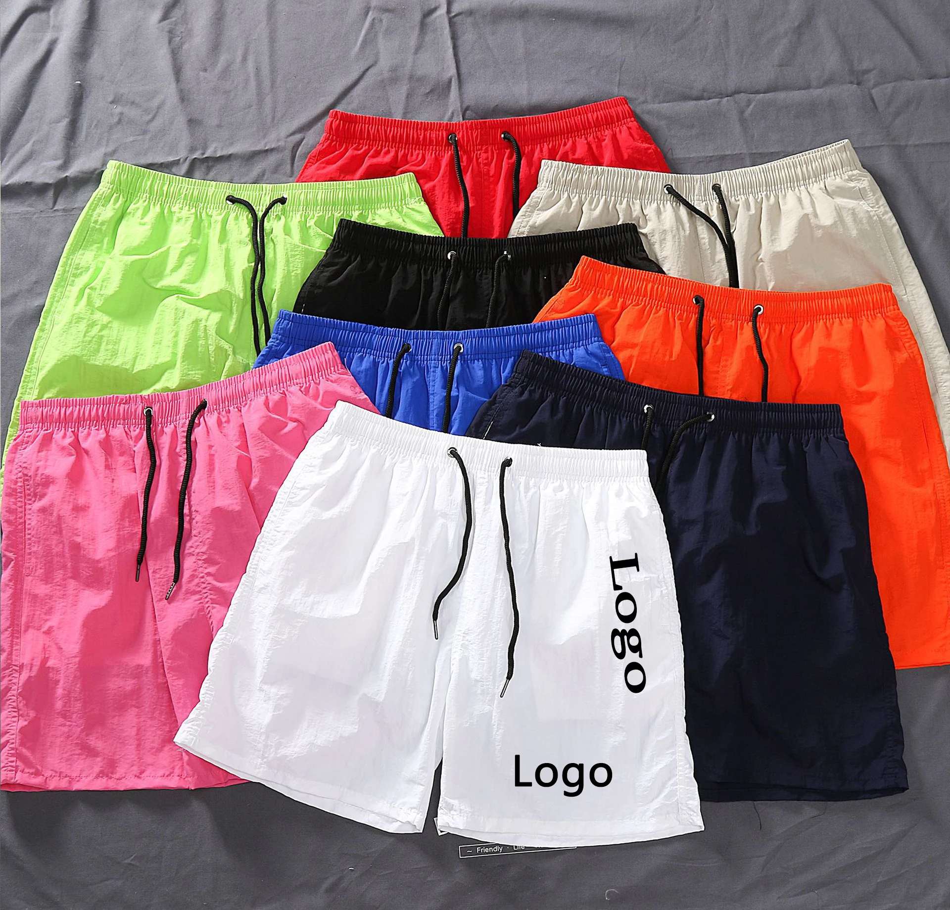 

OEM Customized Logo High Quality Men Summer Solid Color Beachwear Wholesale Trunk Men's Swim Shorts