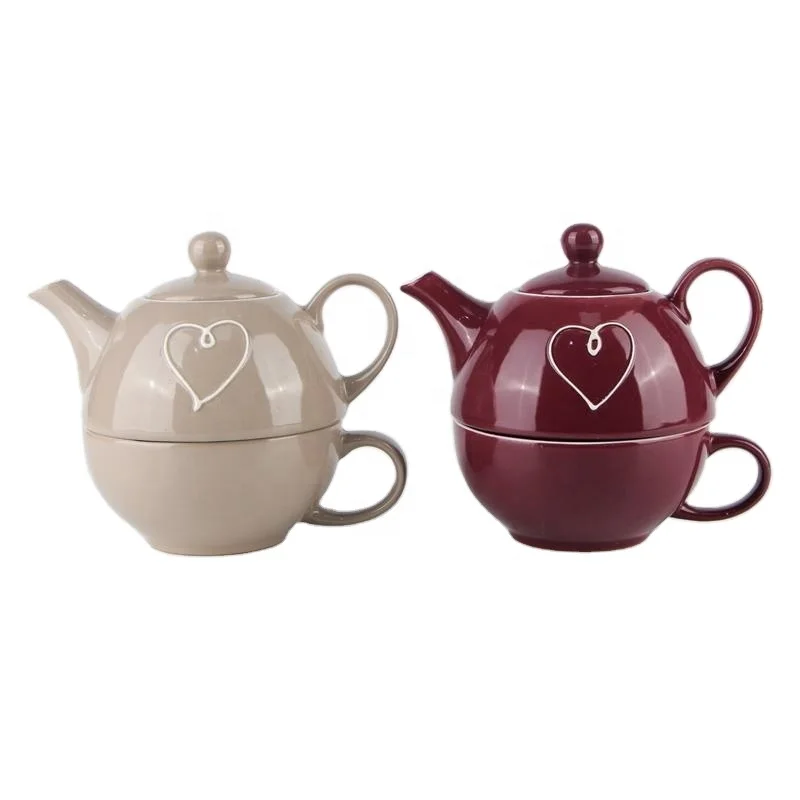 

Customization Multicolor stoneware stackable ceramic teapot for one set, Customized single used stackable teapot