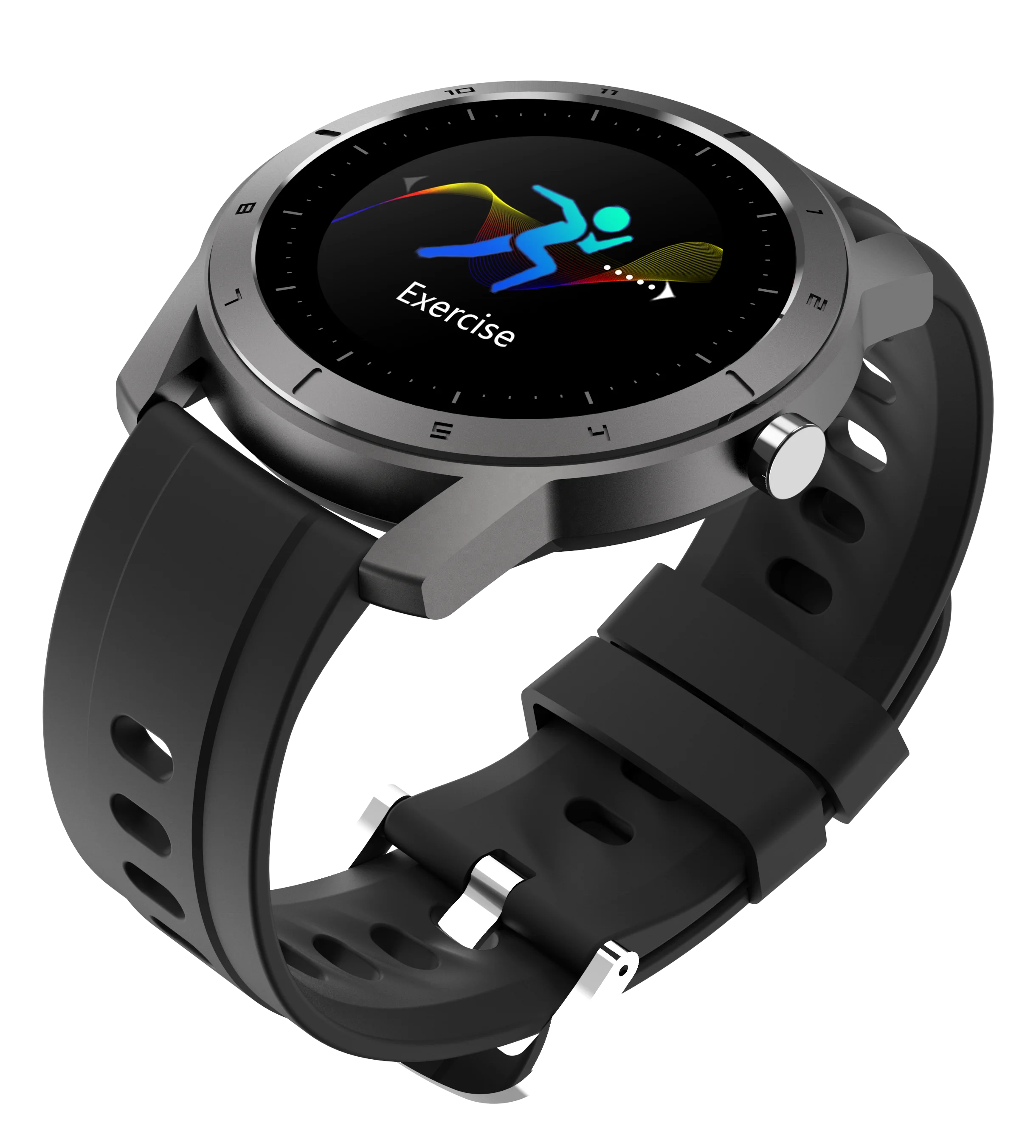 

Black White Impermeabile Exercise Temperature Wearable Watchsmart Android Smart Watches With All Apps, Black/sliver