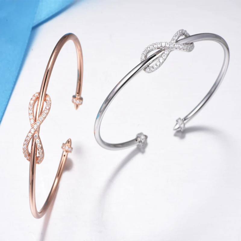 

Luxury Designers Crystal Diamond Infinity Baby Bowknot Gold Plated Inner Hollow Bangle Charm Bracelet Women, Stone Bracelet