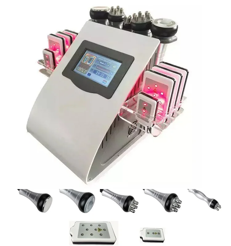 

Hot sale 6 in 1 40k ultrasonic vacuum 8 pads lipo Weight Loss lipolaser 20k ultrasonic cavitation machine