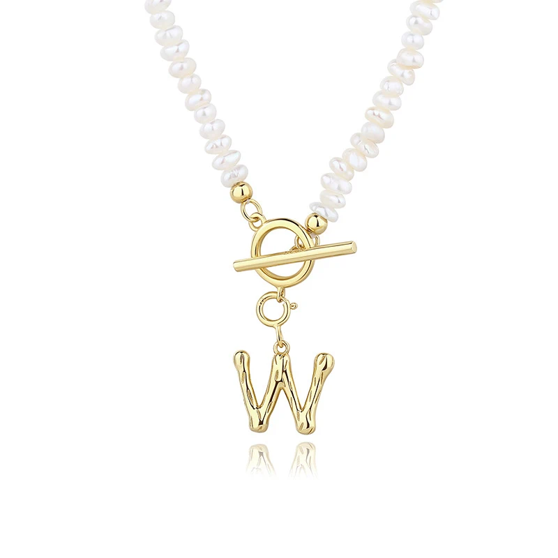 

18K Gold Plated Fashion S925 Sterling Silver OT Buckle A-Z Initial Letter Alphabet Pendant for Necklace