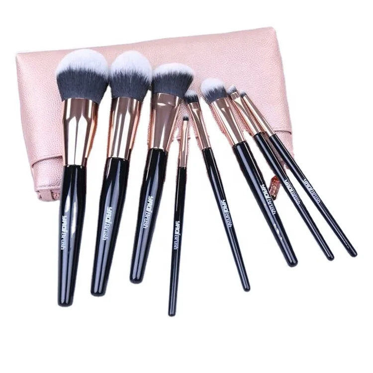 

high quality synthetic makeup brush set luxury, Black handle