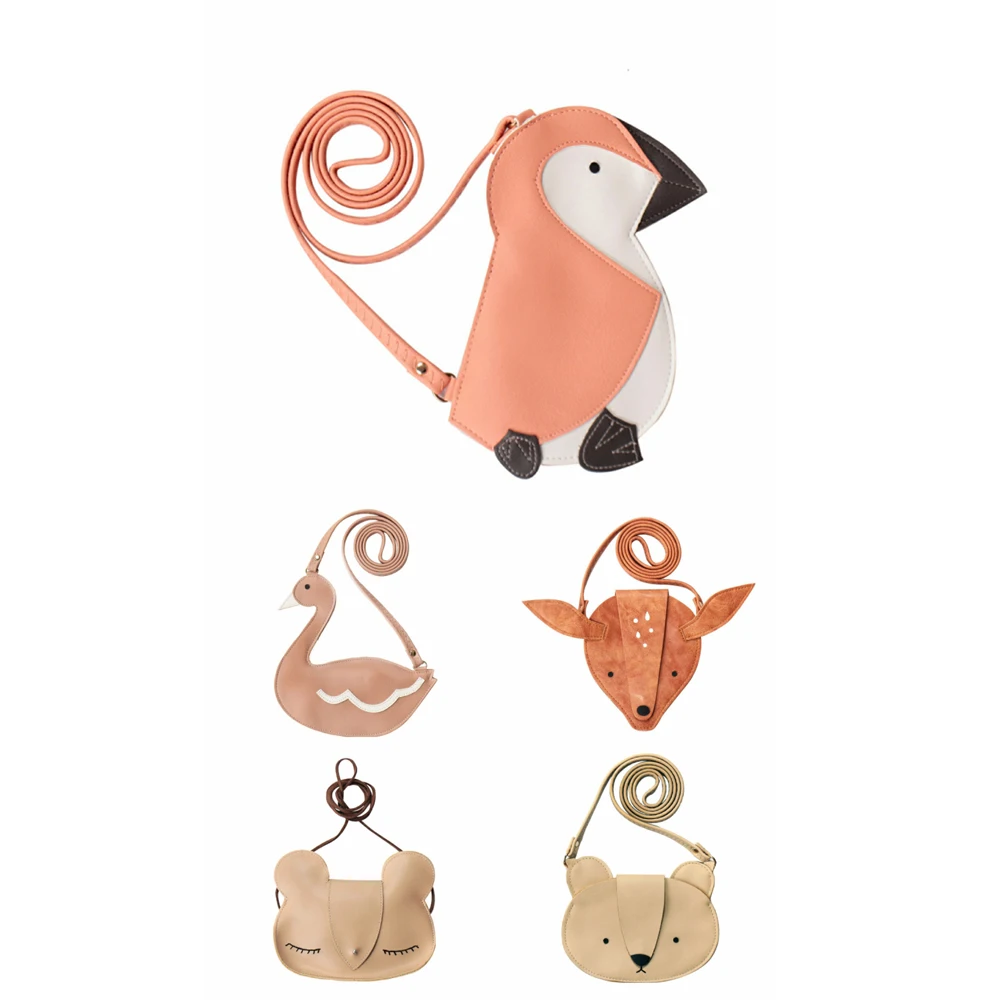

Kids Cross Bags Cute Animal Bag Baby Wholesale Little Girls Crossbody Bag Small Coin Purse Soft PU Leather Mini Messenger Bags