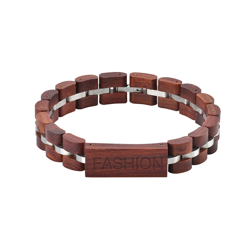 BOBO BIRD Custom Engraved Logo Name Multi Color Adjustable Wooden Bracelet For Men And Women