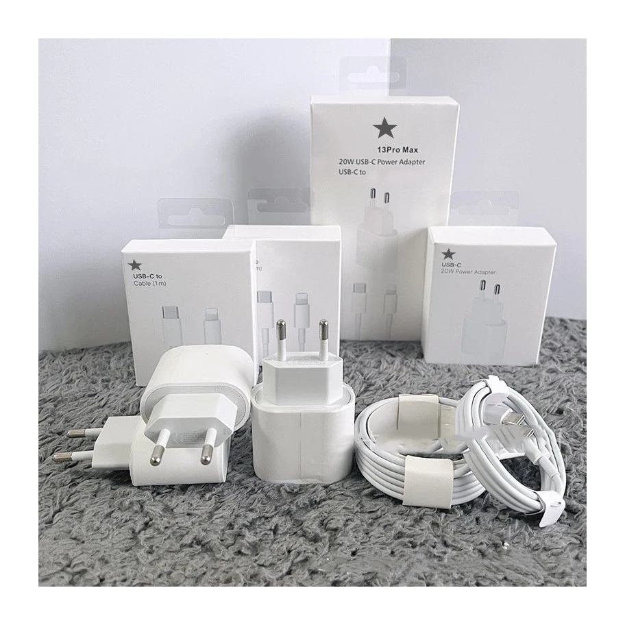 

2023 trend UK US EU Original PD 20W Wall Charger Plug Power Adapter USB C Charging Cable for iPhone