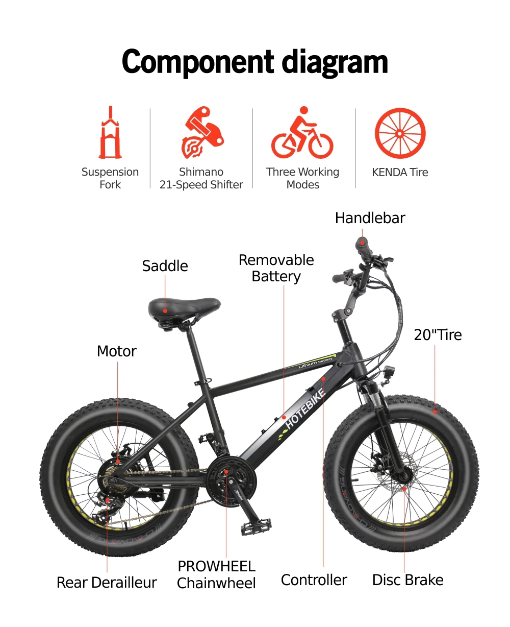 21 speed e bike fat tyre electric for adults two wheels 20 inch