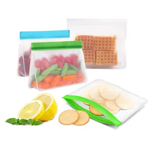 Image of Eco-friendly reusable peva plastic zip lock storage bags for food sandwich snack