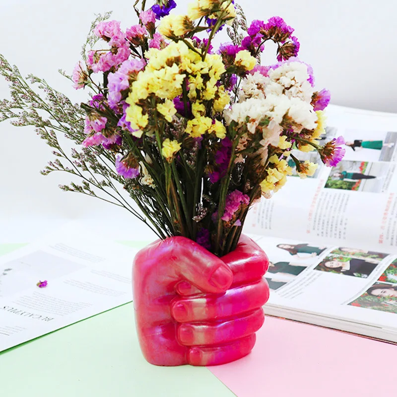 

W101 DIY resin creative storage vase fist pen holder silicone mold for crystal glue craft, Withe