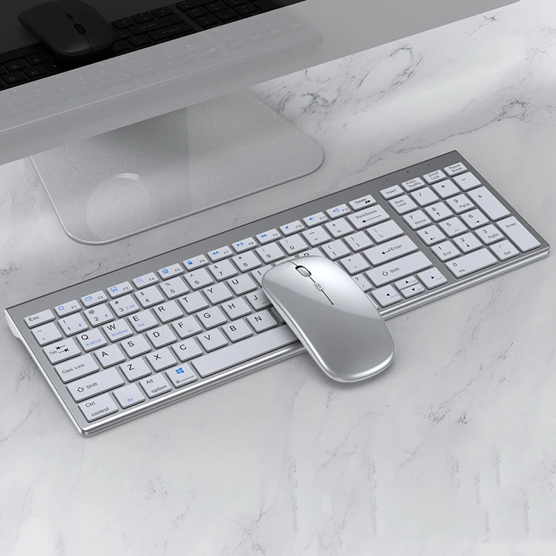 

Hot-selling Free Sample Universal Three-mode Wireless Keyboard Mouse Set USB External Notebook Desktop Computer(Silver)