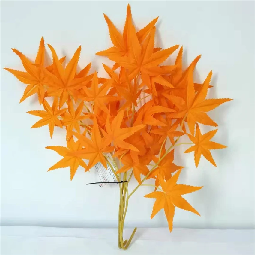 

PE artificial maple leaves for wholesale, Orange