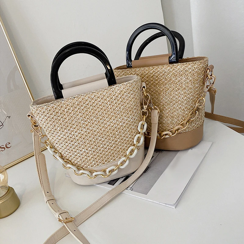 

Summer Straw Weave Bags For Women New Design Small Beach Crossbody Shoulder Bag
