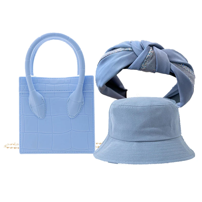 

Luxury design women headband set 2021 new arrivals matching hat and purse set ladies purses and handbags