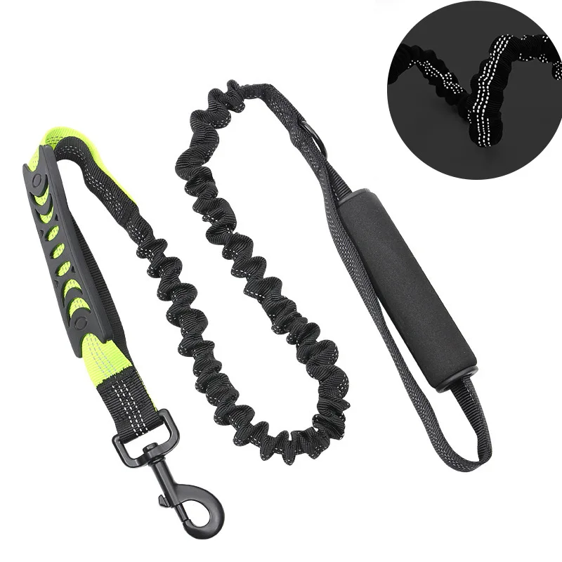 

Luxury Reflective Silicone Handle Pet Agility Strong Dog Leash Bungee, Customized color