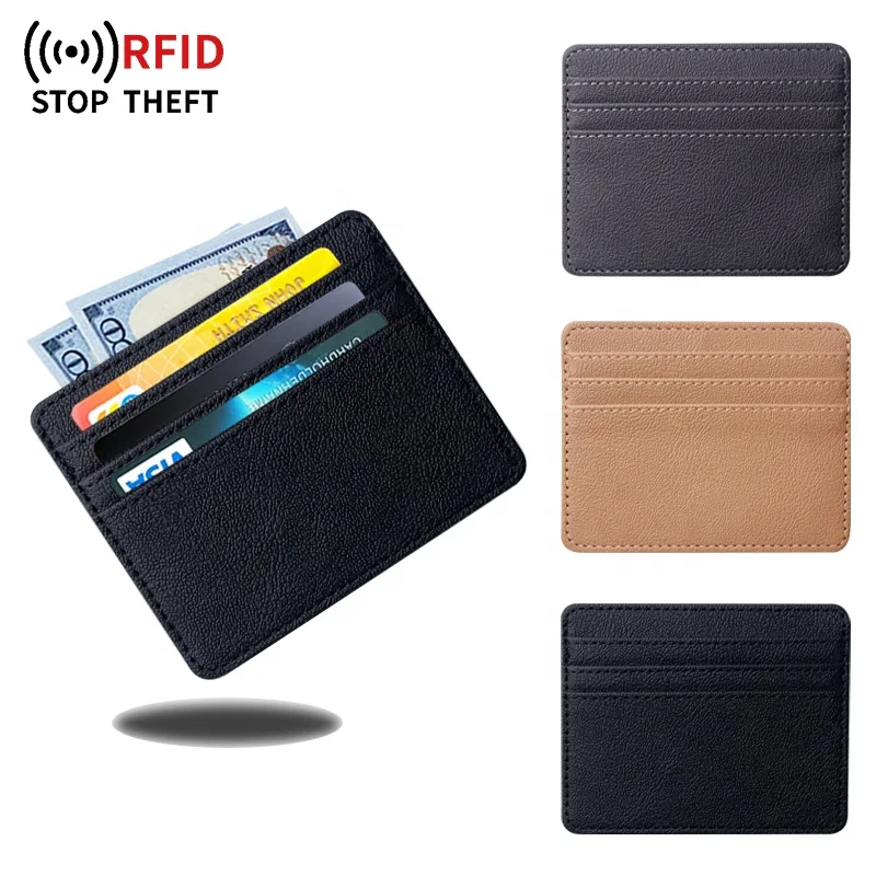 

2023 New Arrival Minimalist CardHolder Case Custom Design PU Leather Rfid Blocking Card Holder