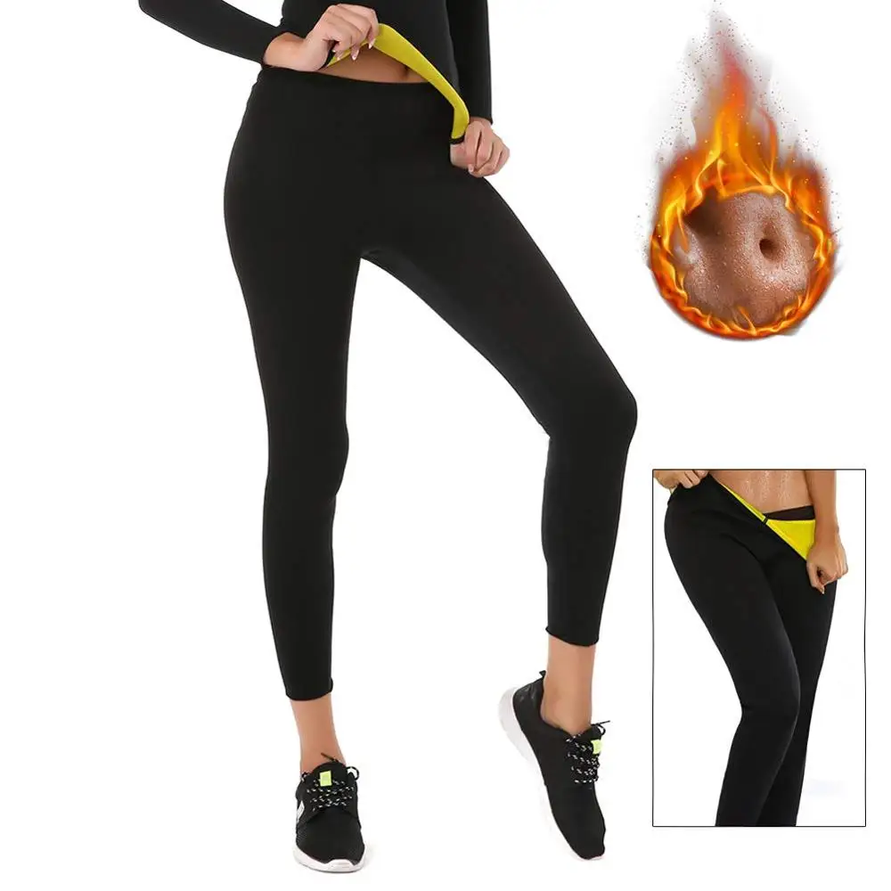 

Amazon Hot Selling Strong Sewing Women Slimming Long Pants Hot Neoprene Sweat Sauna Body Shapers, Black-yellow,black- purple