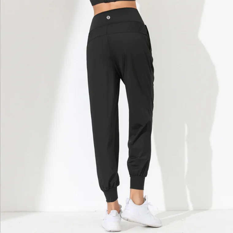 

2021 European And American New Solid Color Loose-fitting Running Fitness Quick-drying High Waist Women's Casual Sports Pants, Picture