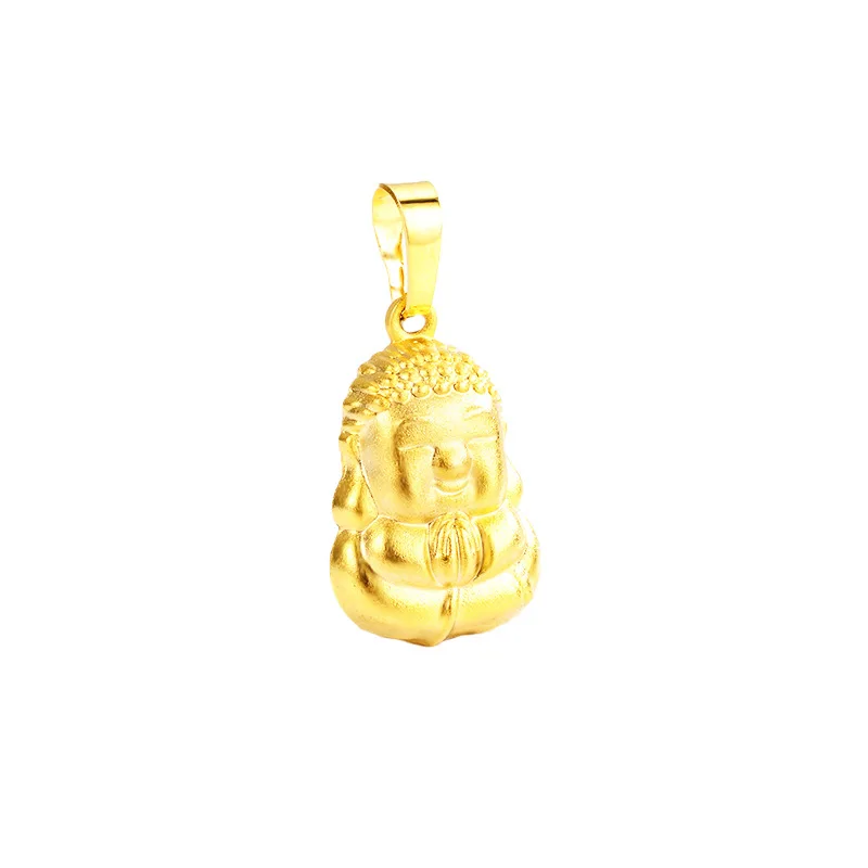 

Delicate 14K Gold Jewelry Necklace Pendant No Chain Little Maitreya Laughing Buddha Pendants for Men Women Lucky Birthday Gifts