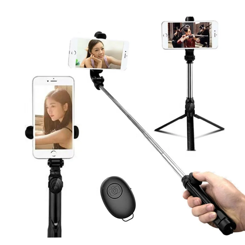 

3 In 1 Wireless Remote Camera Shutter Selfie Stick Handheld Monopod Foldable Mini Tripod for Smartphone Photography Vlog Tripod