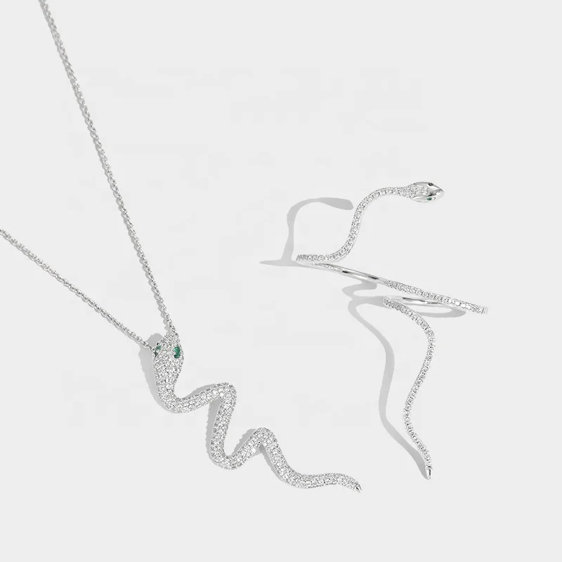 

Niche Design High-end Delicate Personality S925 Sterling Silver Pendant Snake Necklace, Picture shows