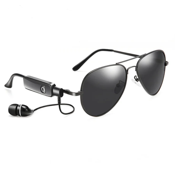 

2021 New Smart Headset Sunglasses Men's Trendy Polarized Toad Mirror Capable Audio Smart Glasses, Black,gun-gery