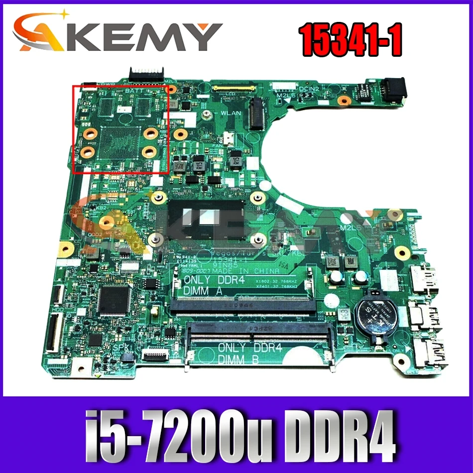 

CN-0DKK57 15341-1 17841-1 MAIN BOARD For Dell 3467 3567 3476 3576 Laptop motherboard With i5-7200u DDR4 100% Fully Test