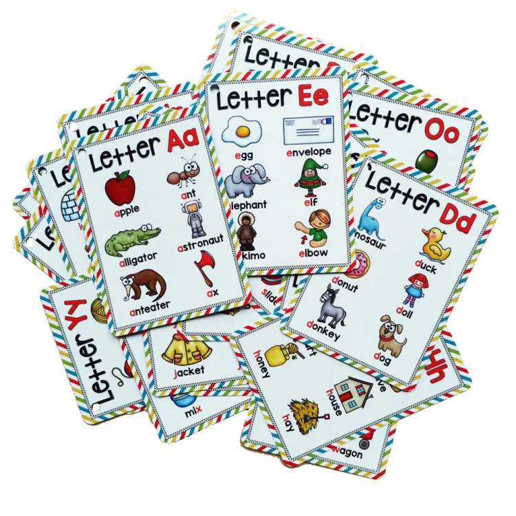 

26 English letter card 156 phonics words in stock Custom Printed Playing Memory paper Flash Graphic Card educational flash cards