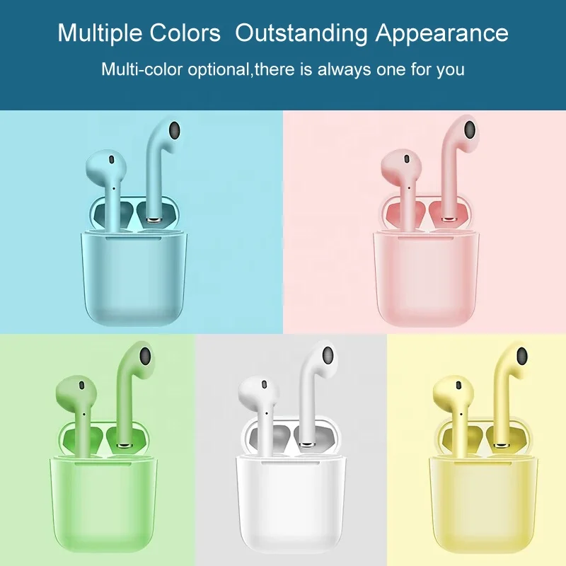 Macaron inpods 12 Wireless Earphones Blue tooth Colours Tws Earphone for iphone And Android Wireless Earbuds - ANKUX.COM