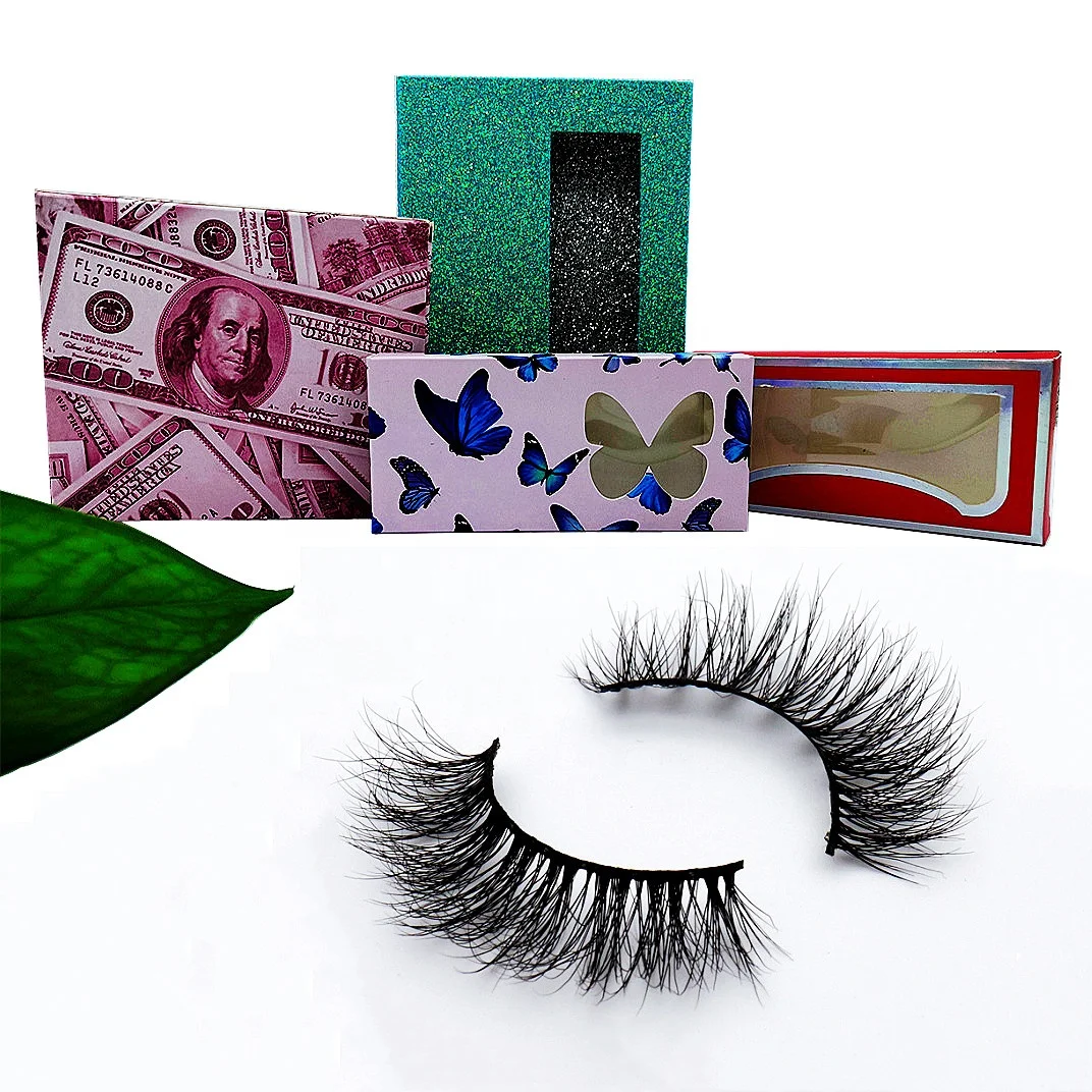 

L k16 daily beauty makeup mink eyelashes 17mm 18mm 19mm faux cils real mink hair false eyelash with custom box, Natural black lashes