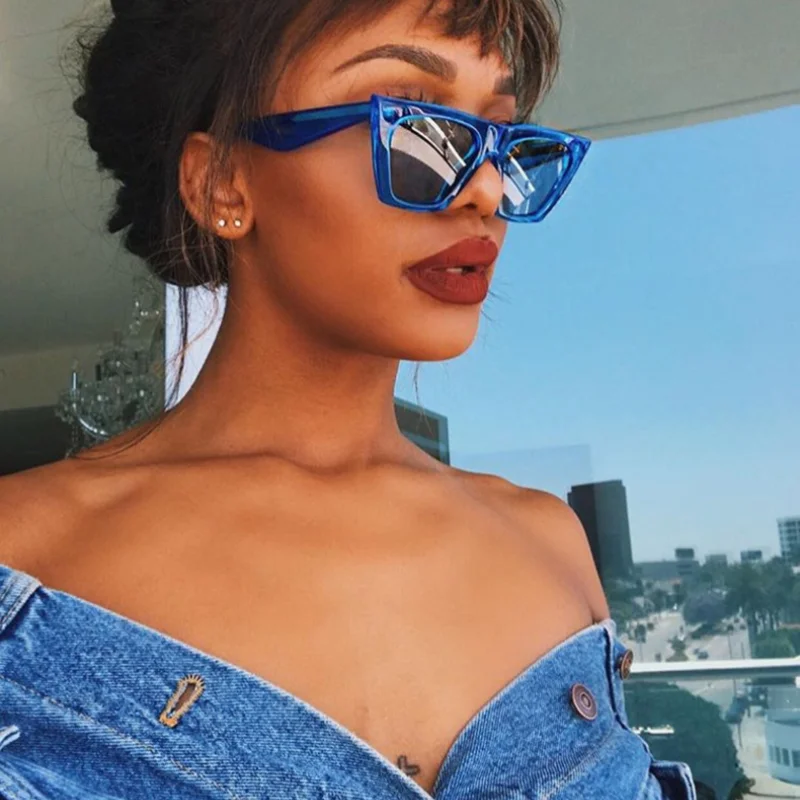 

Wholesale Eyewears Sunglasses 2021 Fashion Square Sunglasses Women Designer Luxury Man/Women Cat Eye Sunglasses