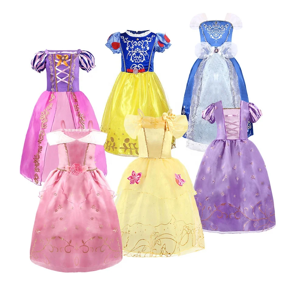 

Halloween Cosplay Costume Kids Belle Aurora Sofia Summer Fancy Birthday Clothes Baby Girl Fancy Rapunzel Princess Dress