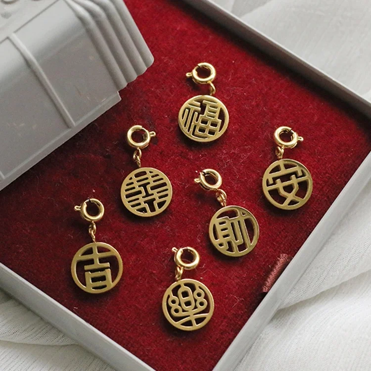 

Best Wish Choker Chinese Coin Necklace Circle Pendant For Women Men Fathers Day Jewelry 18K Gold Plated Chinese Pendant Necklace, Gold/silver/rose gold