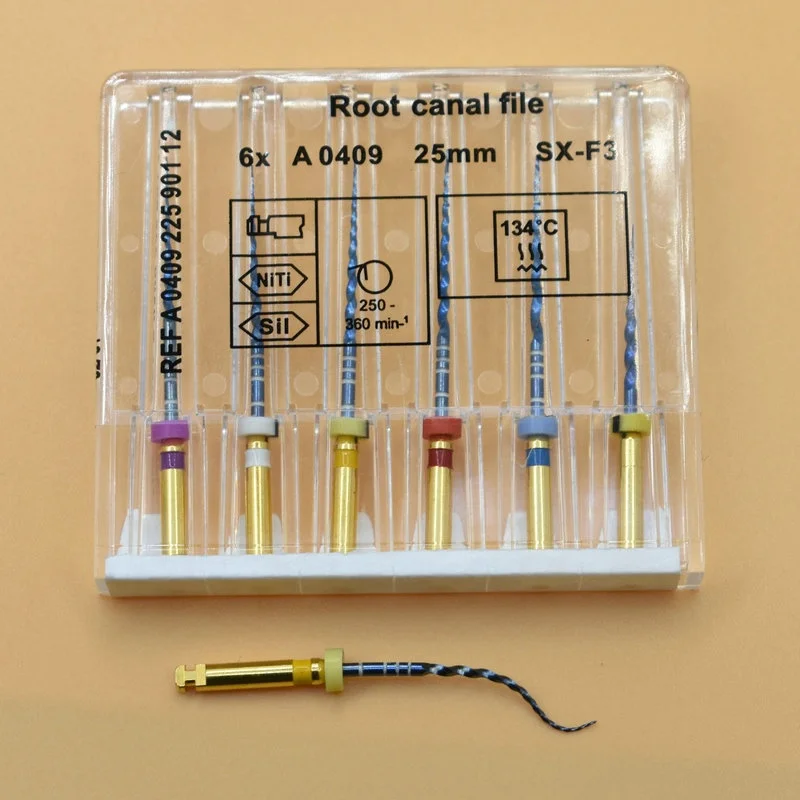
Dental files super file engine blue rotary files 25MM SX-F3 heat actication root canal files 