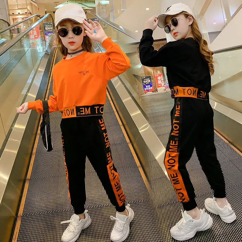 

Girls Clothes Set Teen Girls Tracksuit Spring 2021 Autumn Long Sleeve 2pcs Children Suits Girl Sportswear Sets 8 9 10 12 years, Picture shows