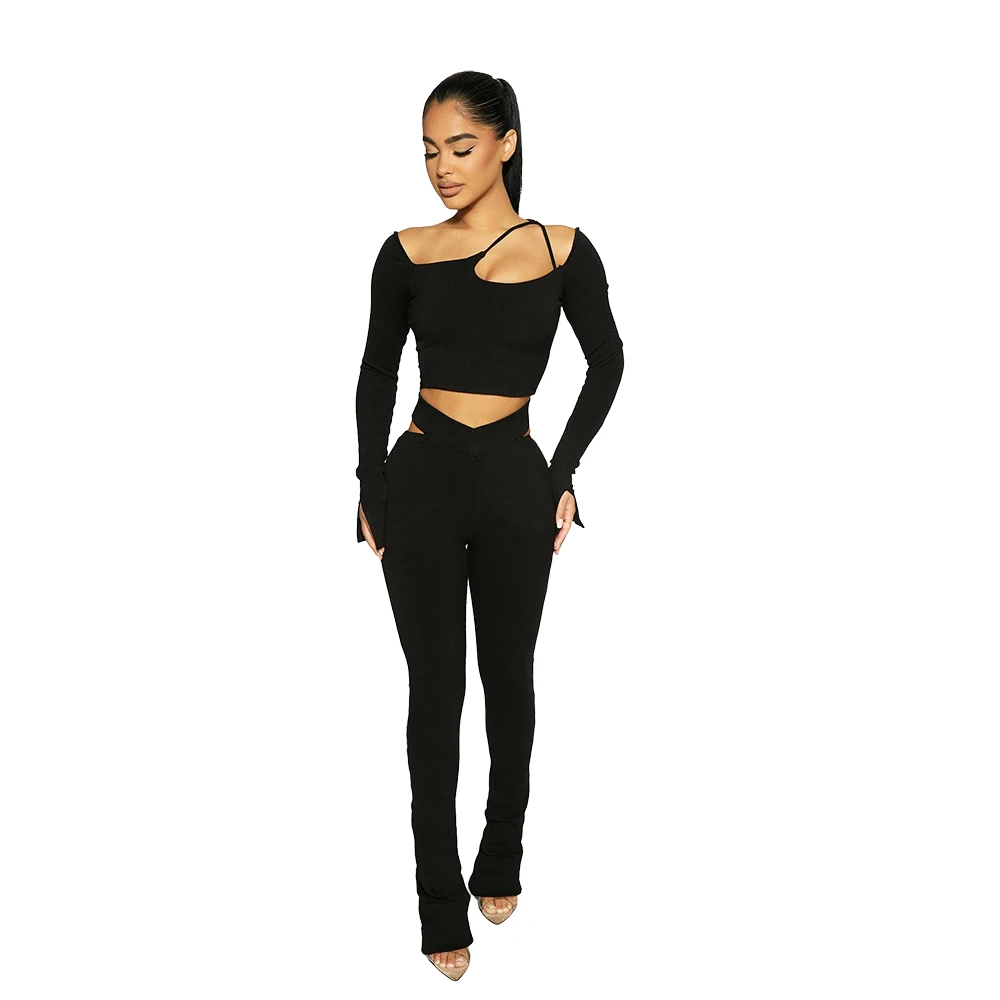 

6484 New Arrivals Spring Women Sets Two Piece Set Long Sleeve Crop Top Pants Suits Ladies Casual Outfits 2022 Women Clothes, Picture color