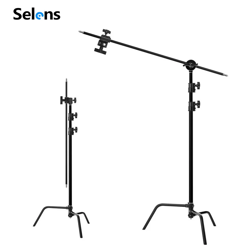 

Selens C-type Photography Light Stand Heavy Duty Black For Photo Video Studio Equipment