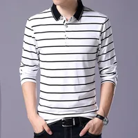 

Striped Polo Shirt Men 2019 Spring Cotton Men's Polo Shirt Male Long Sleeve Casual Shirt Mens Turn Down Collar Polos