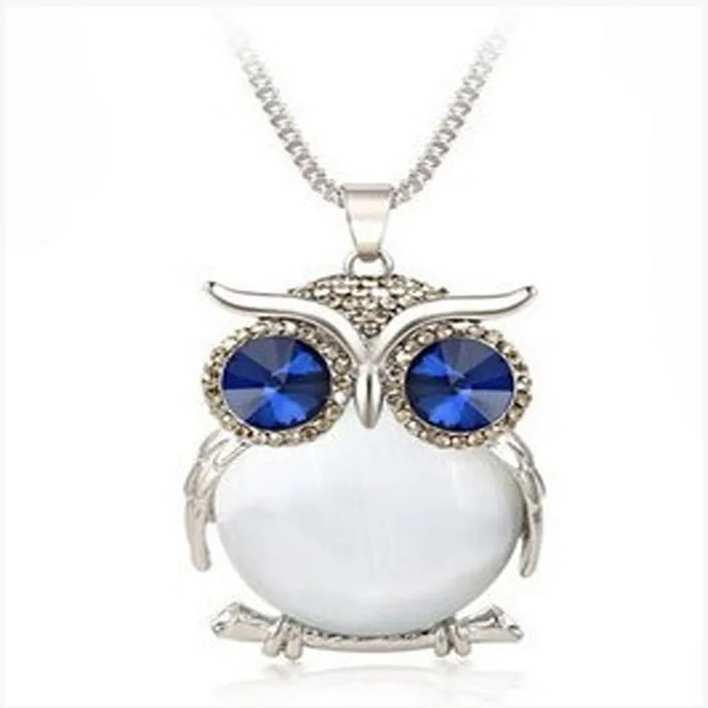 

Long Sweater Chain Sweater Decoration Necklace Women Wholesale Korean Women'S Clothing With Crystal Owl Necklace, Picture shows