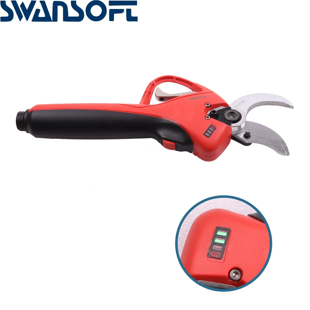 

SWANSOFT Electric Pruning shears 0-45mm With lithium Battery Electric pruning scissors 36V 25000r/min High Speed Garden Pruner, Red