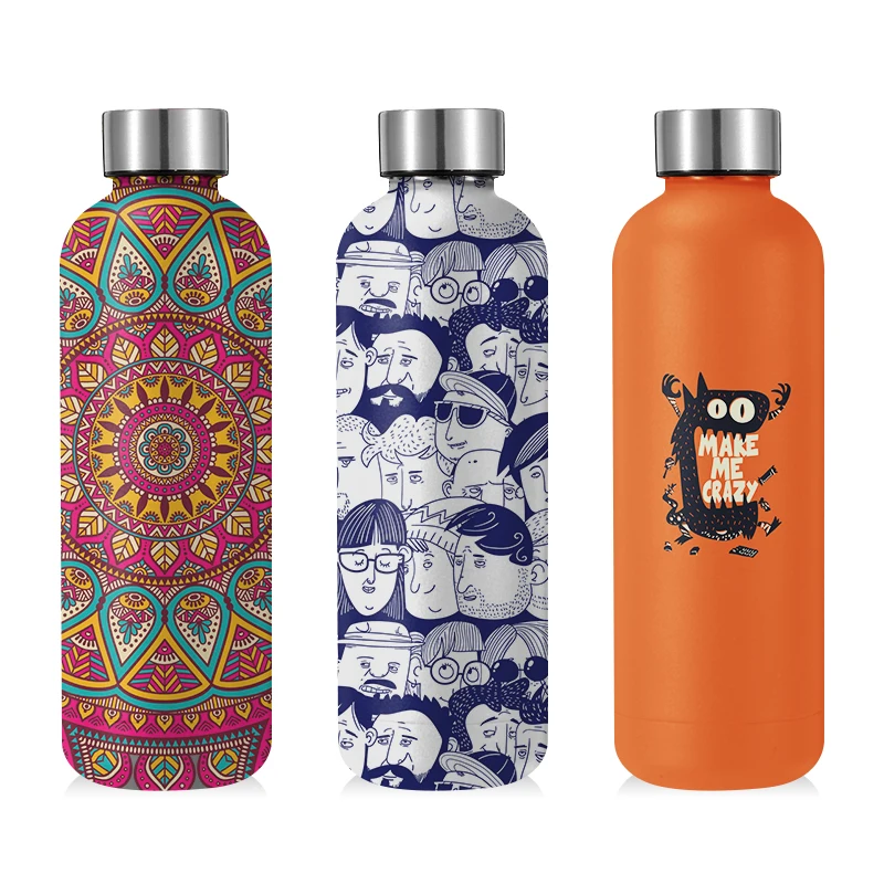 

BPA Free SAMPLE 500ml Small Mouth Custom Logo Gym Sports Double Wall Stainless Steel Water Bottles with Bamboo Lid