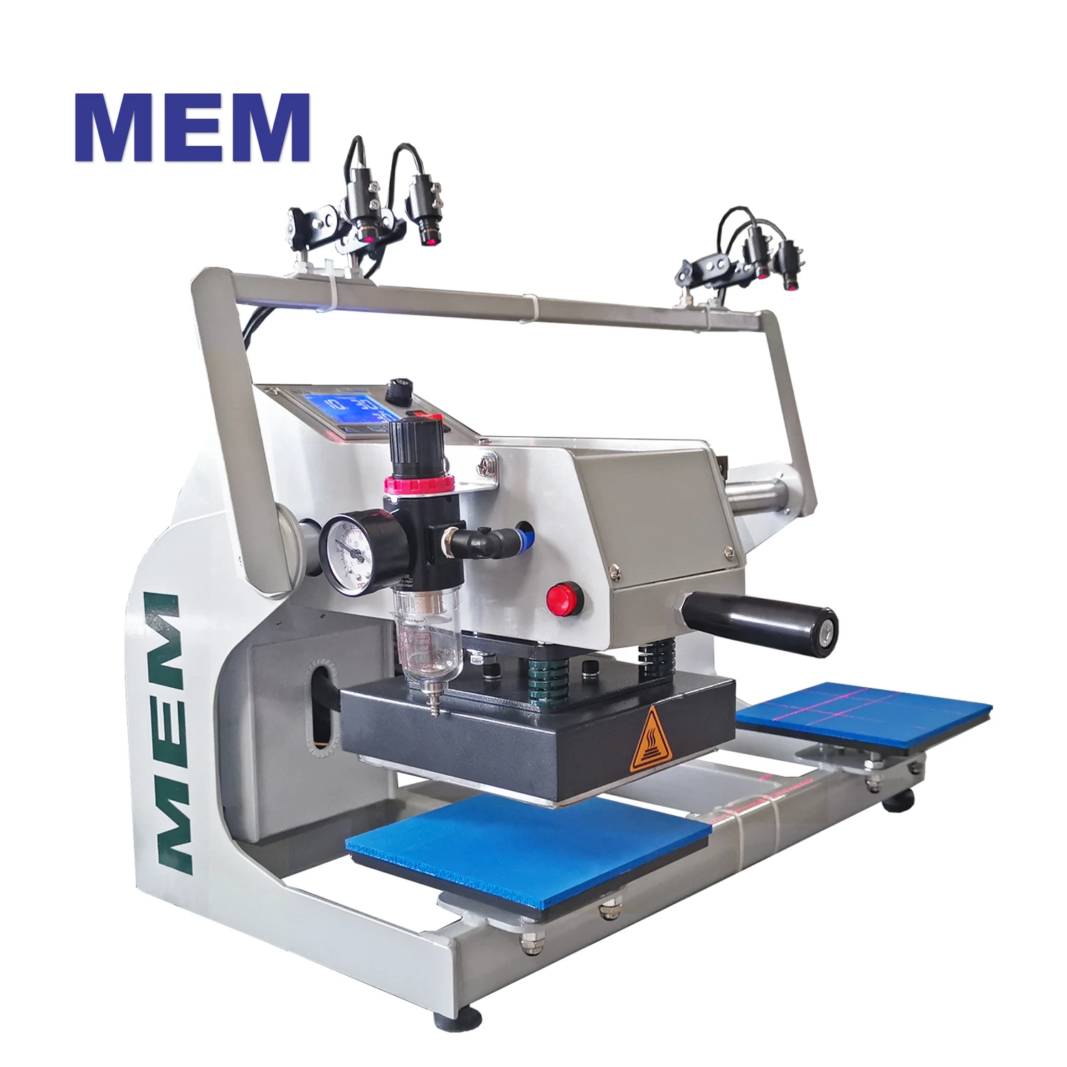 

TQ1515 US warehouse MEM double heat press machine for small logo printing with locator light