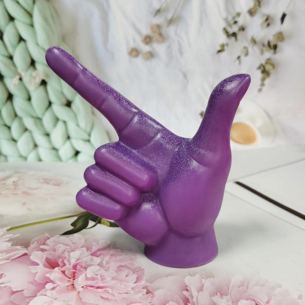 

D020 DIY 3D Hand Made Scented Silicone Hand Shape Candle Mold Fingers Crossed Hand Gesture Candles Mould, Stocked / cusomized