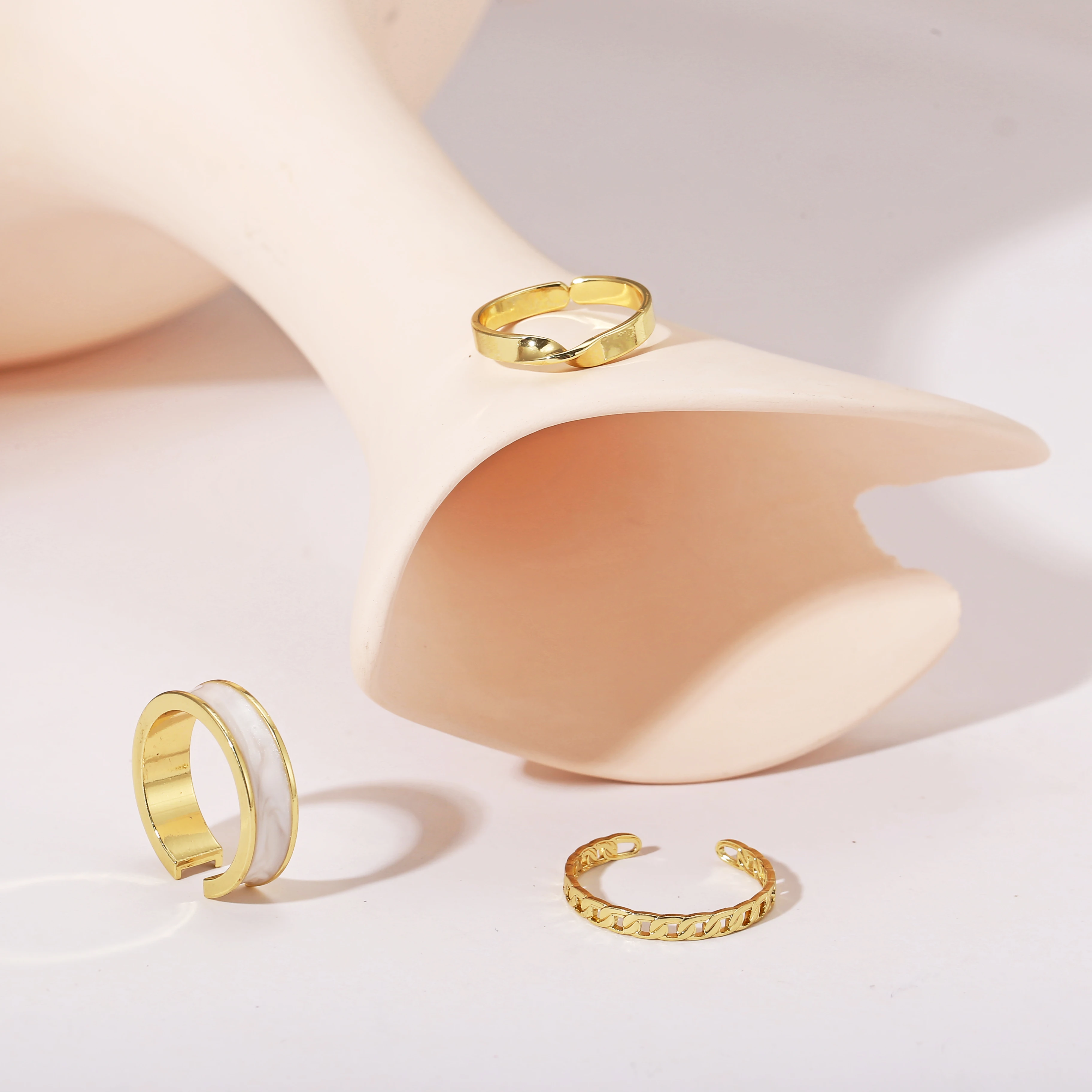 

52018 Hand rings set Ins net red trendy ring personality simple wide face drop oil and gas quality fashion rings set