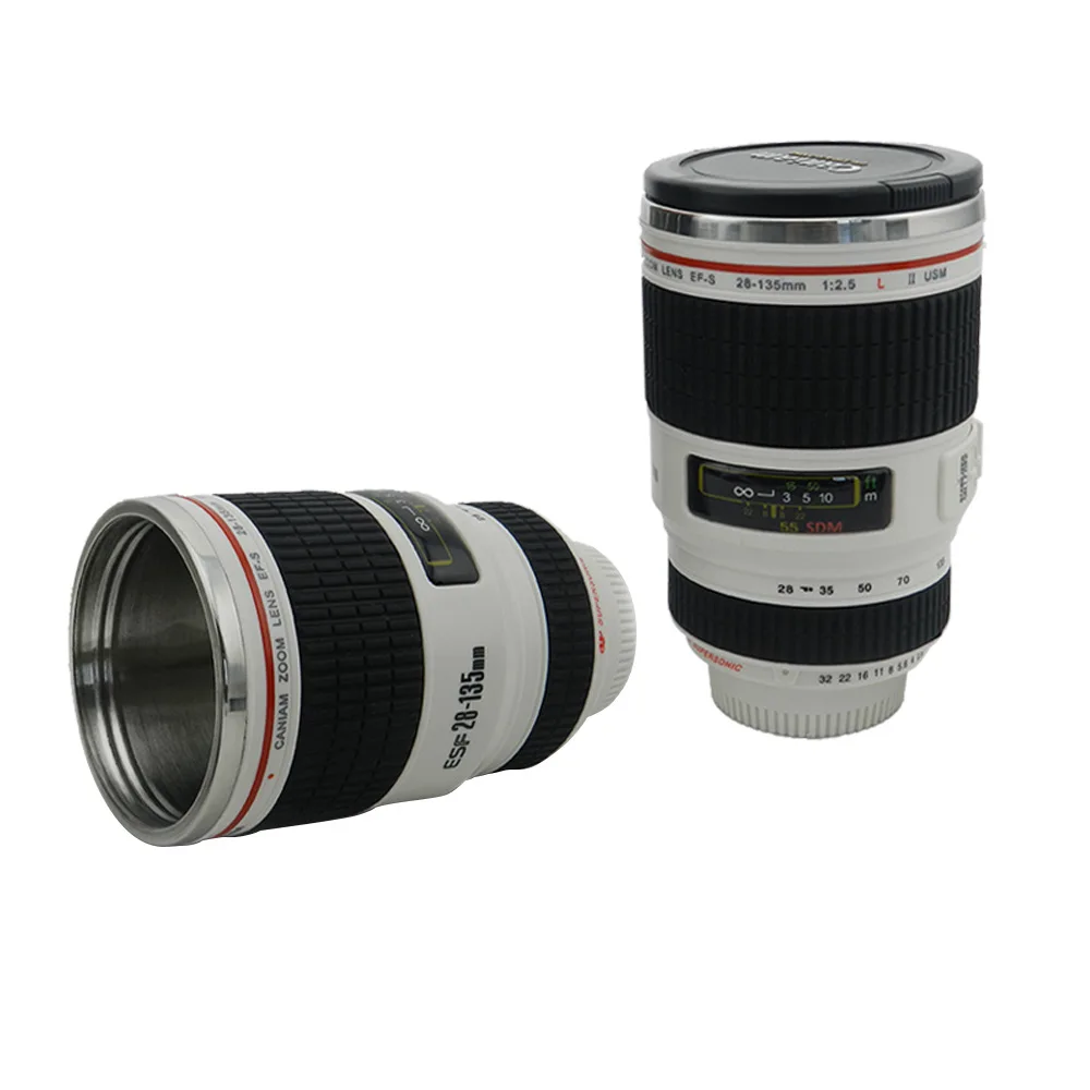 

Feiyou fashion style hot sale stainless steel vacuum thermal promotion gift camera lens coffee mug water cup with logo