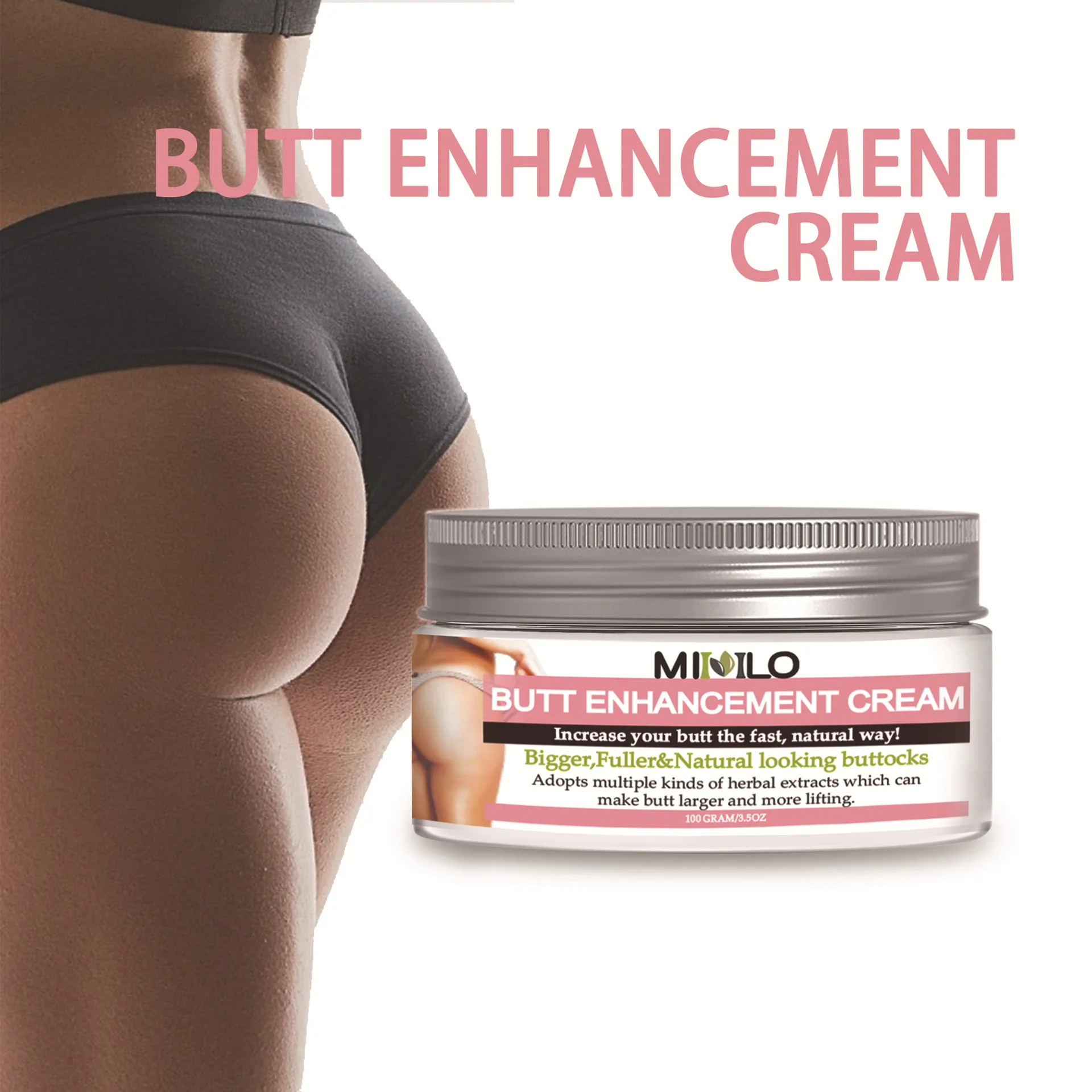 

MIMLO Butt Enhancement Cream 100g Big Butt Cream hip Enlargement With Collagen Peptide Shea butter Soy Protein Vitamin E