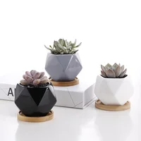 

Modern geometric design small indoor ceramic succulent planter pot