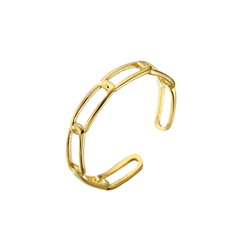 

Unique Minimalist Design Resizable Stainless Steel Chain Ring Kpop Fashion Jewelry For Gifts Presents