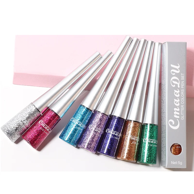 

Hot sale 16 colors dazzling glitter liquid eyeliner dual-use sequin burst liquid eye shadow liquid eyeliner